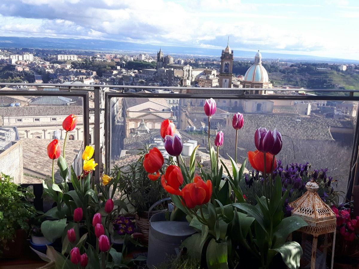 Casa Tipica Siciliana Patronale Home Bedandbreakfast Tremetrisoprailcielo Camere Con Vista, Colazione Interna In Terrazzo Panoramico Caltagirone Exterior photo