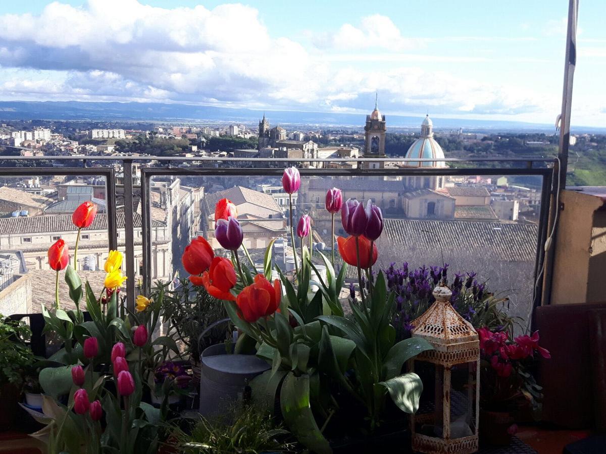 Casa Tipica Siciliana Patronale Home Bedandbreakfast Tremetrisoprailcielo Camere Con Vista, Colazione Interna In Terrazzo Panoramico Caltagirone Exterior photo